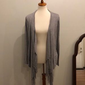 Cotton Grey Fringe Cardigan